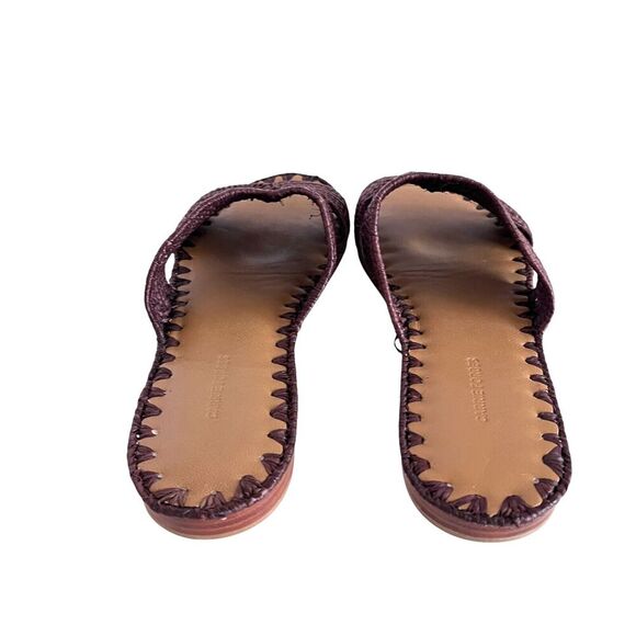 Carrie Forbes Brown Salon Raffia Flat Slide Slip-On Sandals Women's Size 37 US 7 - Picture 4 of 9